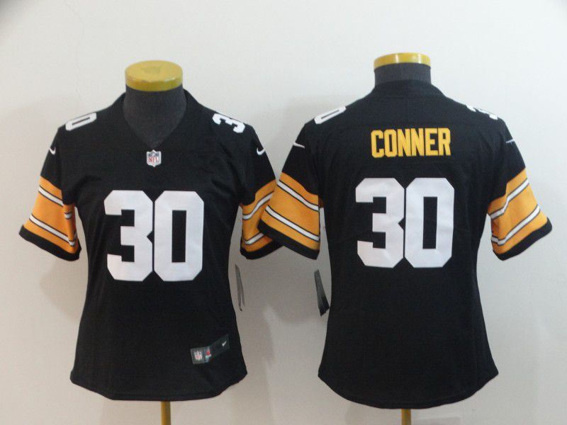 Women Pittsburgh Steelers #30 Conner Black Nike Vapor Untouchable Limited Player NFL Jerseys->women nfl jersey->Women Jersey
